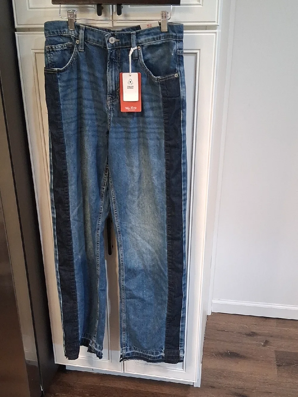 Lucky Brand Wide Leg Two-Tone Blue Jeans - Women NWT - Picture 2 of 9